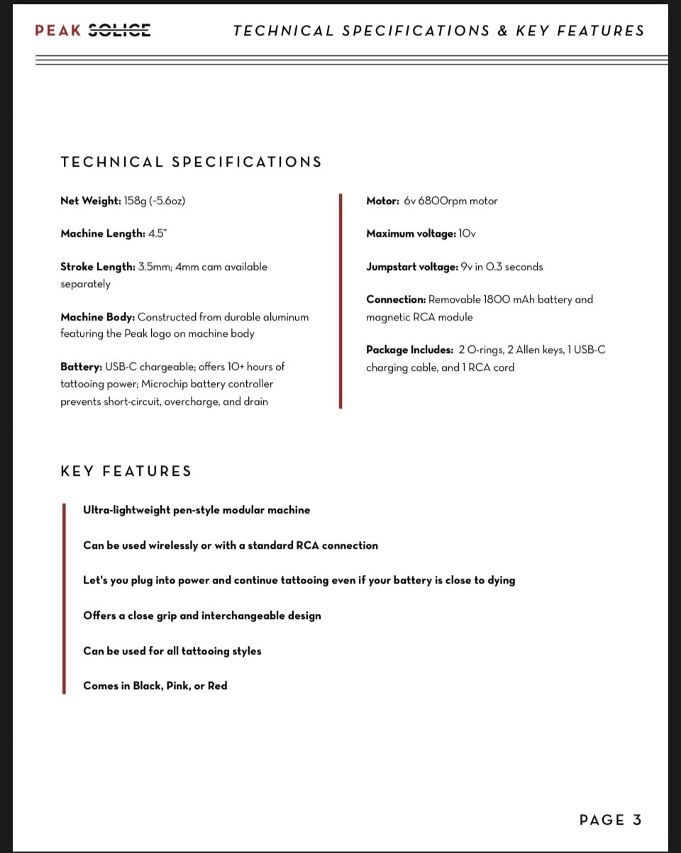 PEAK Solice PRO Adjustable Stroke Modular Wireless Machine Red