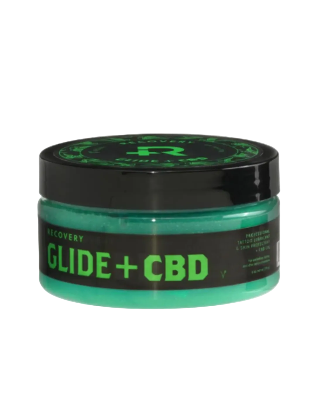 This image features a container labeled "Recovery CBD Glide