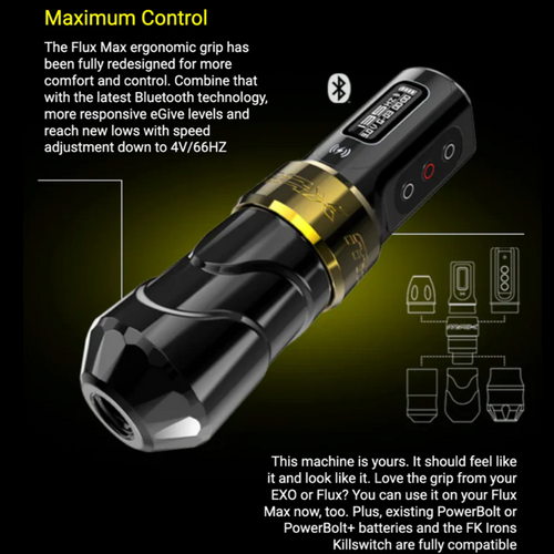 FK Irons Flux Max Tattoo Machine Black Ops 4.0mm