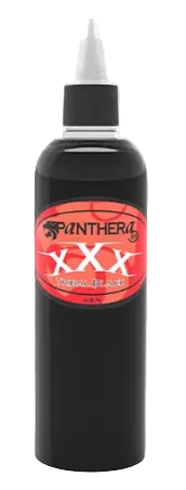 Black bottle with red label featuring 'Panthera XXX' on a white background