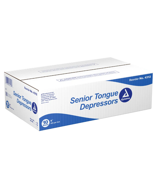 A box of senior tongue depressors, typically used in medical or tattooing applications.